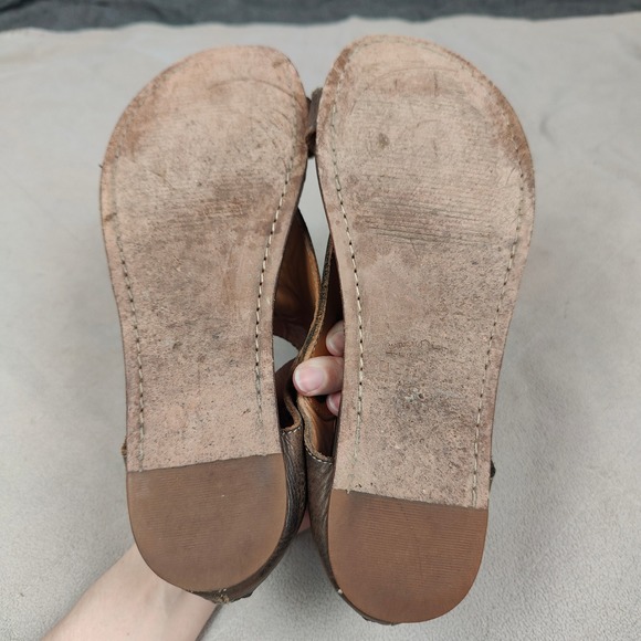 Bed Stu Gladiator Sandals Womens 8.5 Brown Leather Back Zip Flat Bohemian - Picture 9 of 11